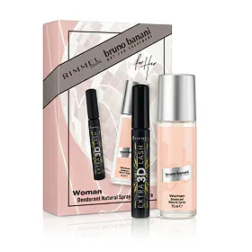 Bruno Banani Woman DEO ve skle 75 ml + řasenka Rimmel Extra 3D (Black) 8 ml W